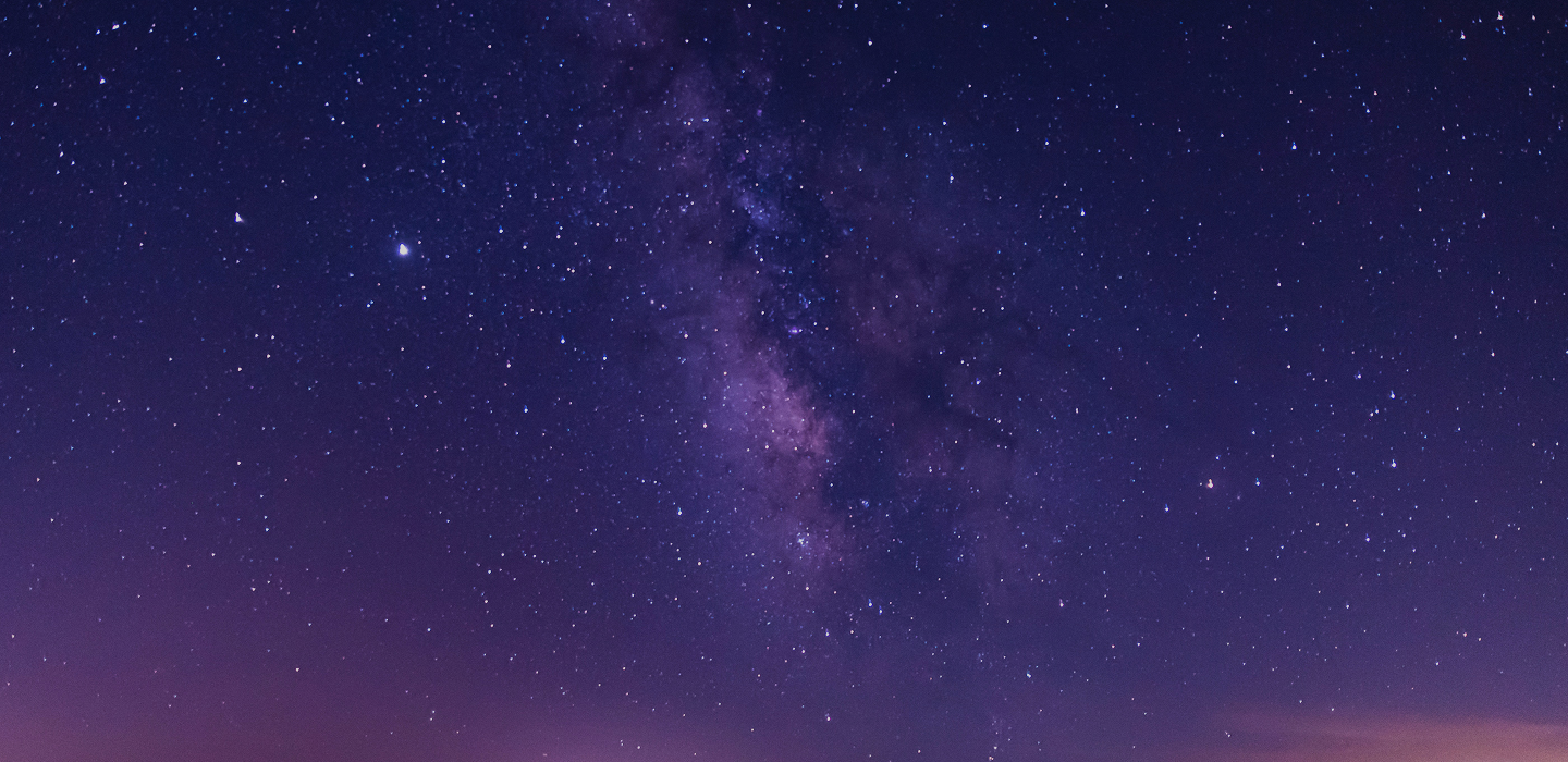 A star-filled night sky above Deepsky Villa