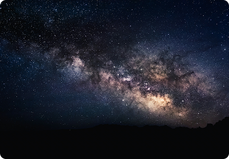 The Milky Way stretching across a dark night sky